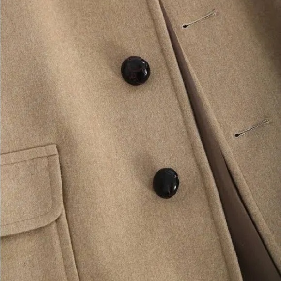 Pendleton Men 100% Wool Camel Tan Long Pea Coat Size 42 Vintage Y2K Jacket - Picture 3 of 9